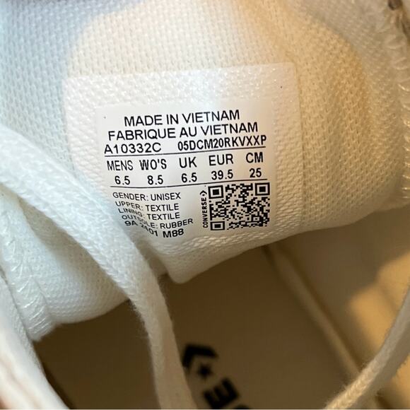 NEW Womens Size 8.5 Converse Chuck Taylor Egret High Western Embroidery Shoe - Picture 10 of 11